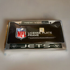 NFL New York Jets Bling Chrome License Plate Frame with Glitter Accent SEALED